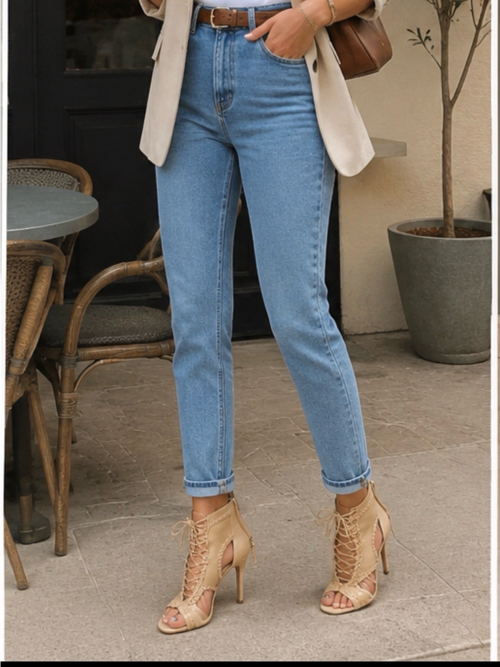 Avec Les Filles Cream Lace-Up Braided Oxford Heels